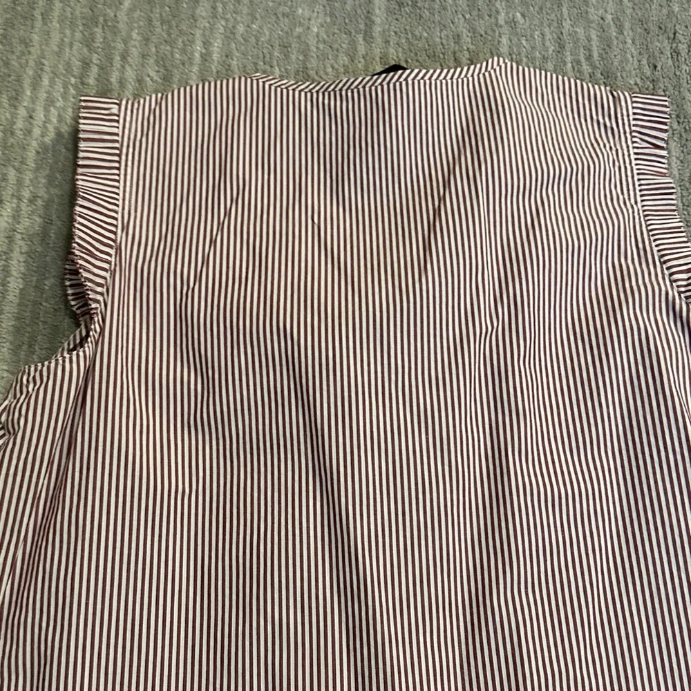J. Crew Red and White Striped Blouse